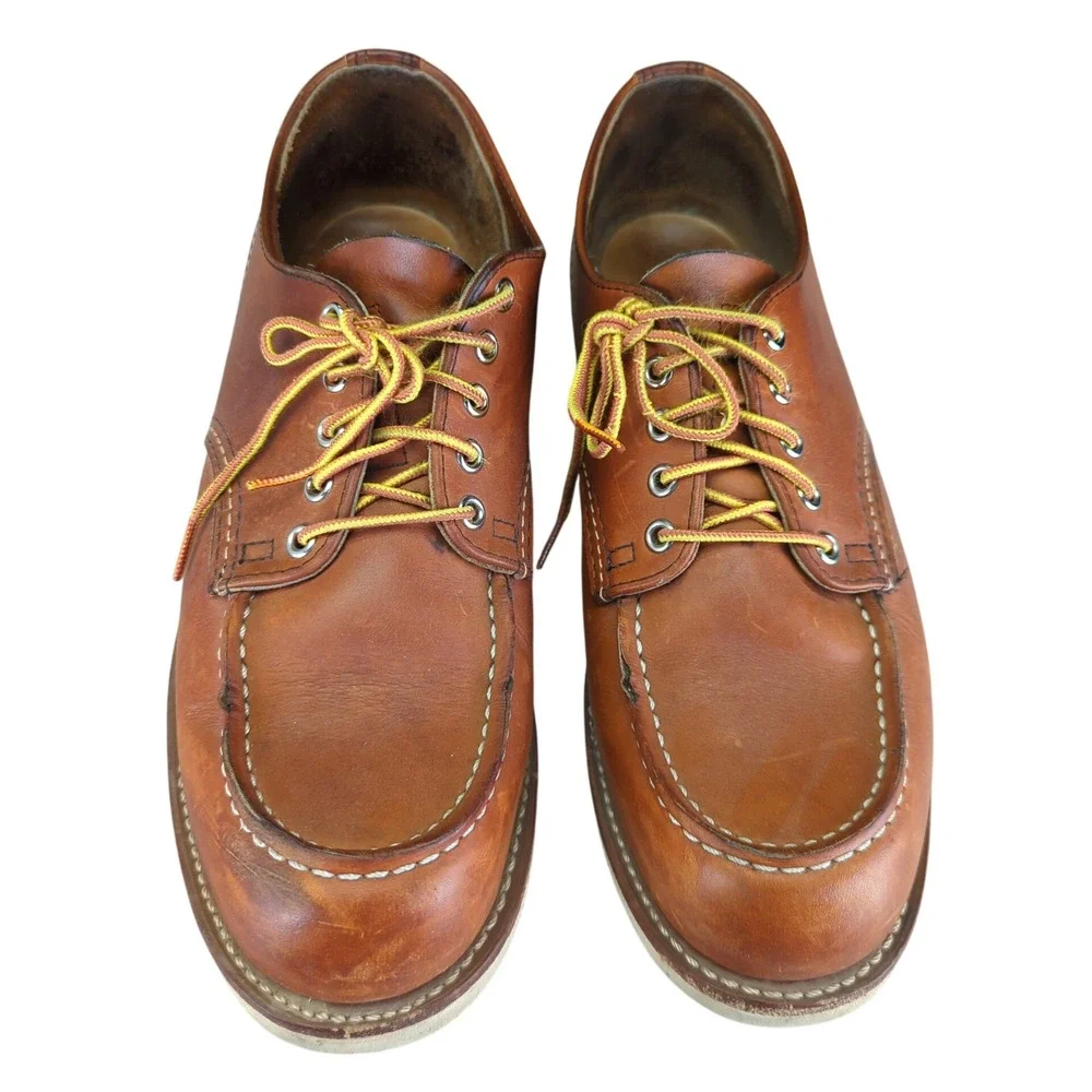Red Wing Shoes Moc‎ Toe Oxfords 8092 Mens 11 D Work Leather Brown USA Casual Low